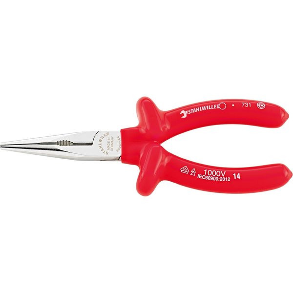 Stahlwille Tools VDE snipe nose plier w.cutter (radio- or telephone pliers) L.160mm headhandles insulation 65297160